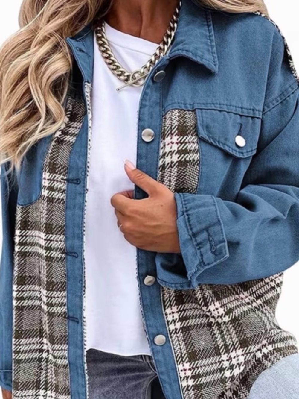 oversized fall denim shacket